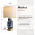 Oneach 22" Glass Table Lamps Set of 2 with LED Nightlight for Bedroom, Blue