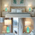 Rinweey 26" Peacock Green Glass Table Lamps Set of 2,Coastal Nautical Bedside Lamps with USB Ports & AC Outlet,Lamparas Elegantes para Cuarto with Night Light for Bedroom Living Room Decoration