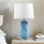 INK+IVY Table Lamp for Living Room, Chic Modern Table Lamp, Confetti Glass Body, Tapered Drum Shade, Classic Accent Décor Study Nightstand for Bedroom Decor, Aquaviva, 28" H, Blue