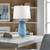INK+IVY Table Lamp for Living Room, Chic Modern Table Lamp, Confetti Glass Body, Tapered Drum Shade, Classic Accent Décor Study Nightstand for Bedroom Decor, Aquaviva, 28" H, Blue