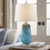 INK+IVY Table Lamp for Living Room, Chic Modern Table Lamp, Confetti Glass Body, Tapered Drum Shade, Classic Accent Décor Study Nightstand for Bedroom Decor, Aquaviva, 28" H, Blue