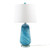 INK+IVY Table Lamp for Living Room, Chic Modern Table Lamp, Confetti Glass Body, Tapered Drum Shade, Classic Accent Décor Study Nightstand for Bedroom Decor, Aquaviva, 28" H, Blue