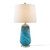 INK+IVY Table Lamp for Living Room, Chic Modern Table Lamp, Confetti Glass Body, Tapered Drum Shade, Classic Accent Décor Study Nightstand for Bedroom Decor, Aquaviva, 28" H, Blue