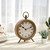 Antique Gold Finish Mantel Clock – Vintage Gold Table Clock on Stand, Decorative Desk and Shelf Clock, Rustic Mantel Clock Non-Ticking 10.3 * 7.3 inch