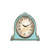 Creative Co-Op Decorative Metal Mantel Clock with Wooden Base, Distressed Aqua Blue Finish