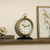 NIKKY HOME Vintage Gold Mantel Clock with Bird Accent, Large Table Clock
