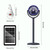 Solar Powered Standing Fan Adjustable Low Noise USB Rechargeable 5 Speeds
