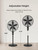 PELONIS 18" 5-Blade Adjustable Oscillating Pedestal Fan with Remote, Black