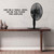 Hurricane Oscillating Pedestal Fan with Remote & 12 Speeds, Black, 16in