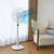 Amazon Basics 16-inch Quiet DC Motor Standing Floor Fan for Bedroom, 12 Speed with Remote, 3 Breeze Modes, Adjustable Height, Dual-Layered Blades, Timer, Energy Efficient (28W), White