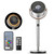 DREO Smart Fans for Bedroom, 120° +120° Omni-Directional Oscillating Fan, 100ft Quiet Pedestal Fan with RGB Light, 9 Speeds, 6 Modes, 8H Timer, Wi-Fi/Voice, 35-40" Floor Fans with Remote, Silver