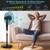 DORTALA Pedestal Fan Dual Blades, 18 Inches Oscillating Fan with Timer & Adjustable Height, 3 Speed Standing Electric Fan with Remote Control for Airflow & Coolness, Home/Office, Black