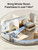 DREO Smart Fan for Bedroom with RGB Light, 150°+120° Omni-directional Oscillating, Quiet Fan, 100ft Air Circulator Pedestal Fan, 12 Speeds, 6 Modes, 37-42'' Height, Wi-Fi/Voice/Alexa, dark grey