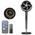 DREO Smart Fan for Bedroom with RGB Light, 150°+120° Omni-directional Oscillating, Quiet Fan, 100ft Air Circulator Pedestal Fan, 12 Speeds, 6 Modes, 37-42'' Height, Wi-Fi/Voice/Alexa, black