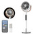 DREO Smart Fan for Bedroom with RGB Light, 150°+120° Omni-directional Oscillating, Quiet Fan, 100ft Air Circulator Pedestal Fan, 12 Speeds, 6 Modes, 37-42'' Height, Wi-Fi/Voice/Alexa, white