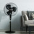 Hurricane Supreme Oscillating Pedestal Fan w/Remote for Home, Black, 16in