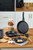 Cast Iron Granite 3-Piece Frying Pan Set Black 7.9 in 9.4 in 11 in Non-Stick Surface Easy to wipe Durable Cooking Pans