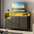 Festisoul TV Stand Dresser for Bedroom, LED Dresser Fits Up to 60 Inch TV