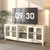 ZOSQUARE 65 Inch TV Stand for TVs up to 70+ inch, Modern Farmhouse Glass Door TV Console Table, Entertainment Center with Storage Cabinet, Wood Media Console for Bedroom, Living Room (White)
