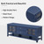 Daklpiw Farmhouse TV Stand for 60 Inch TVs, Cottage Wood Entertainment Center (Blue)