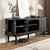 Decofy 58" Fluted TV Stand, Mid Century Modern Entertainment Center, Black