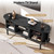 Decofy 58" Fluted TV Stand, Mid Century Modern Entertainment Center, Black