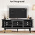 Decofy 58" Fluted TV Stand, Mid Century Modern Entertainment Center, Black