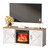 Bonnlo 54" Fireplace TV Stand for Living Room, Barn Doors, White