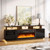 VINGLI 70" Fireplace TV Stand for TVs up to 80", Black