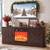 DWVO Farmhouse TV Stand for 65 Inch TVs, Double Barn Doors, Espresso