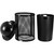 Global Industrial 36 Gallon Outdoor Commercial Trash Can with Dome Lid, Plastic Liner and Anchor Kit Included, 23-1/2" Diameter x 40" H, Powder Coated Steel, Unassembled, Black