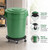 Getzi 2 Pack 55 Gallon Green Round Commercial Trash Can with Lid and Dolly, Heavy-Duty Plastic Waste Bin for Restaurant, Office, School, Garage, Warehouse
