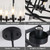 Black Geometric Glass Chandelier, 5 Light Modern Farmhouse Light Fixture