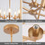 Gold Geometric Glass Chandelier, 5 Light Modern Farmhouse Light Fixture