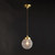 American Light Luxury Glass Chandelier E27 1-lamp - - Brass Ceiling Pendent Lamp Bedside Porch Long Line Luminaire Adjustable Indoor Lighting,for Hall