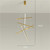 Modern Geometric Cross Linear LED Pendant Light Adjustable Hanging Chandelier Ceiling Light for High Ceiling Living Room