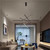 Modern Geometric Cross Linear LED Pendant Light Adjustable Hanging Chandelier Ceiling Light for High Ceiling Living Room
