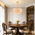 CIRFOUC 17.7 inch 5-Light Double-Layer Drum Fabric Chandelier Brushed Gold
