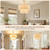 CIRFOUC 17.7 inch Double-Layer Linen Pleated Fabric Chandelier Brushed Gold