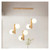 LED Chandelier for Kitchen Table Living Room Bedroom Home Frosted Glass Lampshade Hanging Lights Suspension Multiple Luminaire,Chandelier