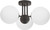 Modern Black Globe Pendant Light Mid Century Chandelier Brass 3 Lights Semi Flush Mount Ceiling White Glass Fixture with Shade Compatible with Kitchen Island (Black),Luxury