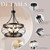 ATXIKLP American Farmhouse Retro LED Chandelier, Wrought Iron Lampshade, Height Adjustable | Suitable for Living Room, Dining Room, Bedroom, Kitchen, Bar, Coffee Shop, Lighting Fixture