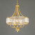 5-Light Gold Crystal Chandelier, 20" Farmhouse Dining Room Light Fixture