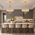 5-Light Gold Crystal Chandelier, 20" Farmhouse Dining Room Light Fixture