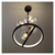 LED Chandeliers, Nordic Black Pendant Lamp Led Circle Ceiling Hanging Chandelier Loft Living Dining Room Kitchen Lighting Fixture(Large)