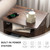 Night Stand with Charger Station, Modern Nightstand with 2 Drawers, Brown