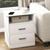Night Stand with Charger Station, Modern Nightstand with 2 Drawers, White
