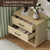 MALOL Rattan-Look Night Stand for Bedroom, Natural Wood