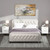 Nightstand Set of 2, Modern Bedside Table with 2 Drawers Storage, White