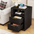 TRUNBACK Nightstand Set of 2 with Charging Station, Bedside Table, Black